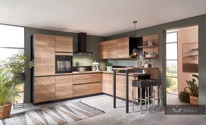 nobilia Winkelküche Eckküche Structura 402 Eiche Havanna Nachbildung 305 x 305 cm konfigurierbar mit Elektrogeräten