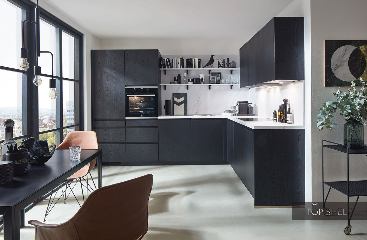 nobilia Winkelküche Eckküche Structura 403 Eiche Nero Nachbildung 250x310 cm konfigurierbar mit E-Geräten