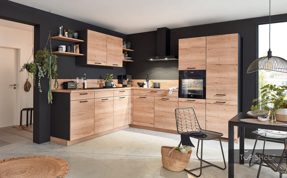 nobilia Winkelküche Eckküche Structura 405 Eiche Sierra Nachbildung 245x305 cm konfigurierbar mit  E-Geräten