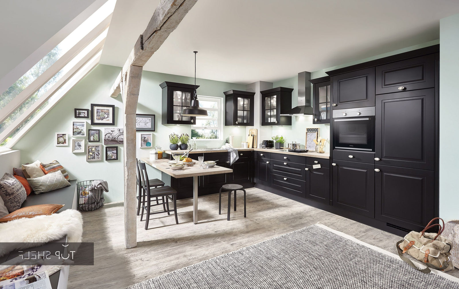 nobilia winkelkeuken hoekkeuken Sylt 851 lak zwart mat 375x250cm configureerbaar -