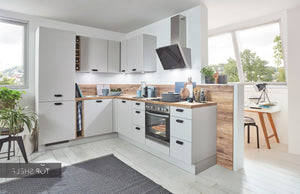 nobilia Winkelküche Eckküche Touch 341 Lacklaminat Steingrau supermatt 290 x 210 cm konfigurierbar mit E-Geräten spiegelverkehrt