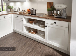 nobilia Winkelküche Eckküche York 901 Echtholz Seidengrau lackiert 360x250+120cm konfigurierbar mit E-Geräten spiegelverkehrt