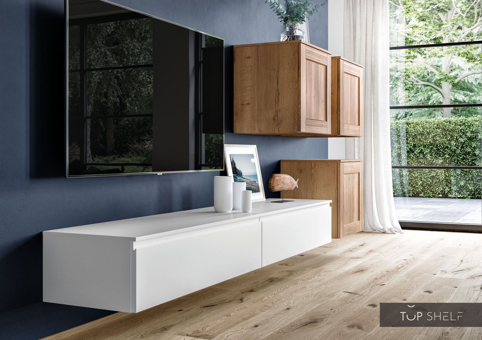 nobilia Wohnwand Lowboards Wohnzimmer Set 320 cm INLINE 551 Alpinweiß matt