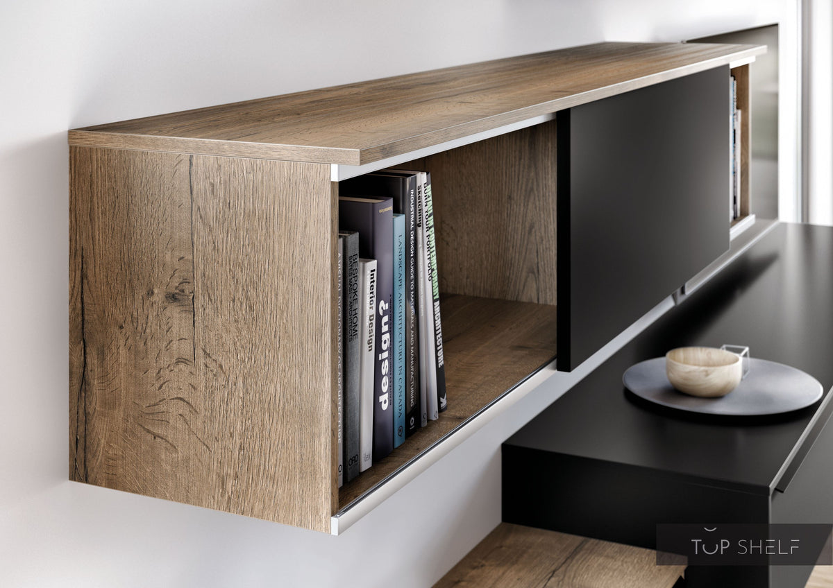 nobilia Wohnwand Lowboards Wohnzimmer Set 363 cm Touch 340 Schwarz supermatt