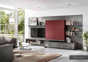 nobilia Wohnwand Lowboards Wohnzimmer Set 378 cm EASYTOUCH 963 Rostrot ultramatt