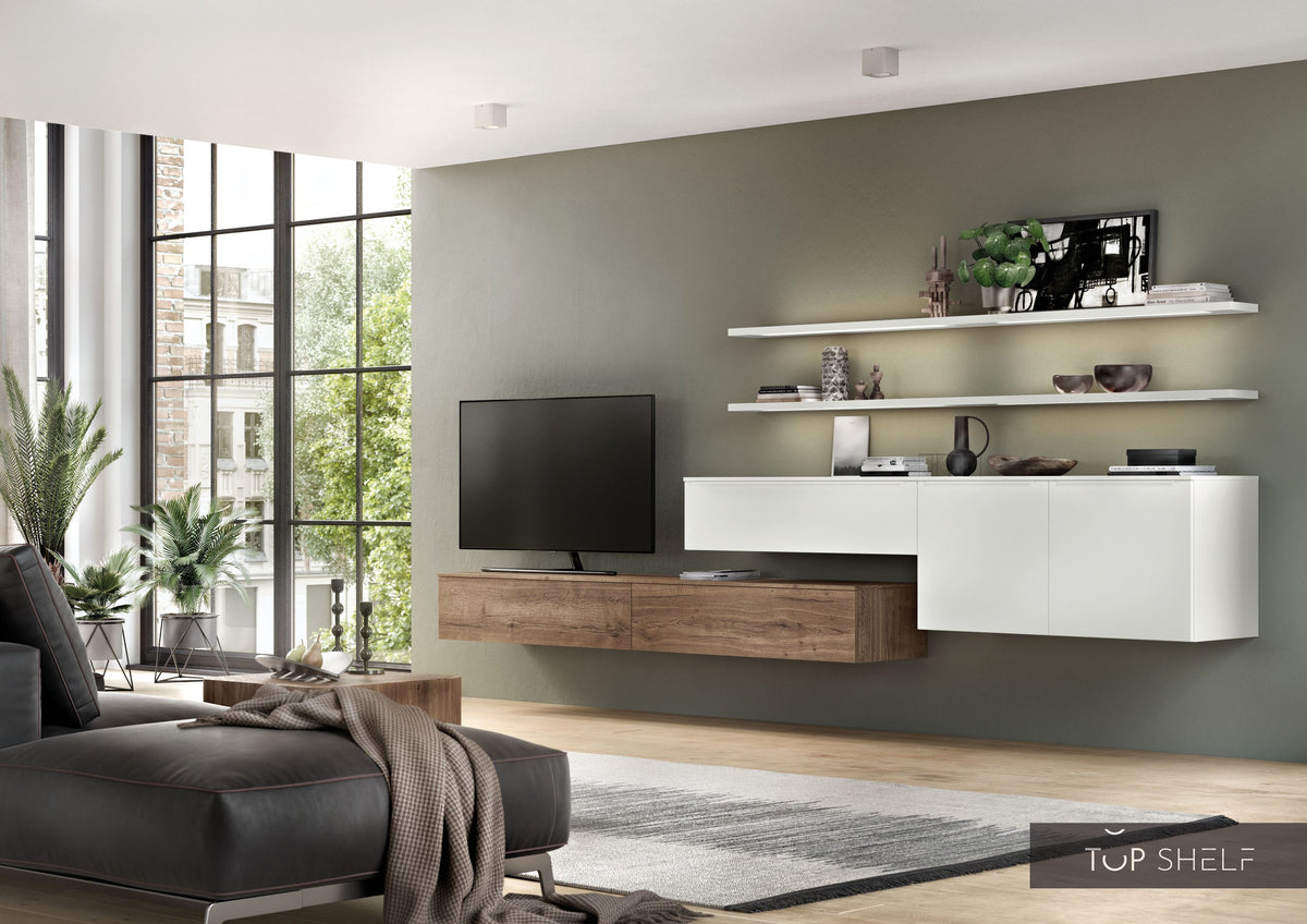 nobilia Wohnwand Lowboards Wohnzimmer Set 390 cm Fashion 168 Alpinweiß matt