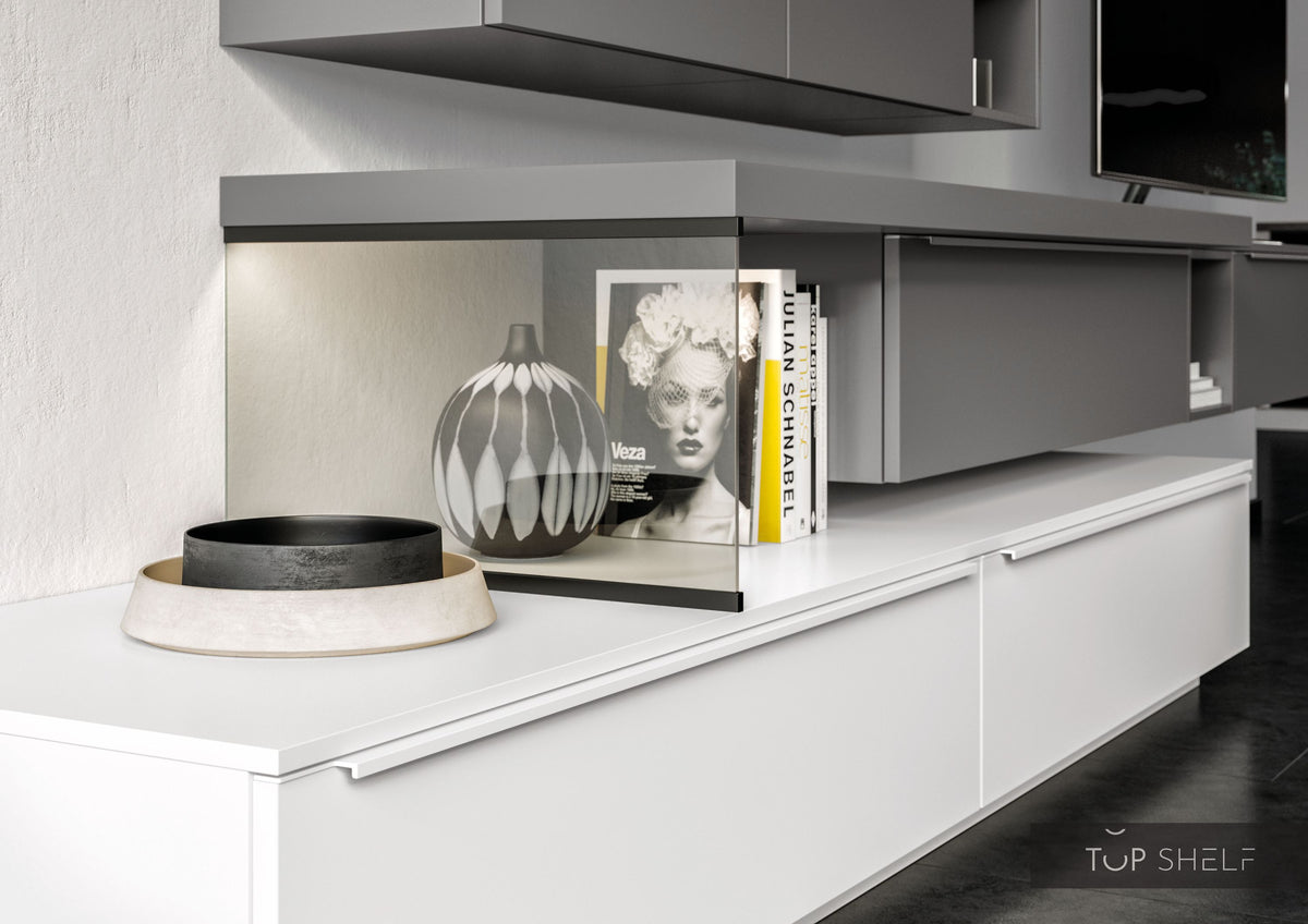 nobilia Wohnwand Lowboards Wohnzimmer Set 390 cm Touch 334 Schiefergrau supermatt