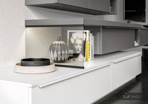 nobilia Wohnwand Lowboards Wohnzimmer Set 390 cm Touch 334 Schiefergrau supermatt