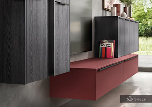 nobilia Wohnwand Lowboards Wohnzimmer Set 440 cm STRUCTURA 403 Eiche Nero Nachbildung