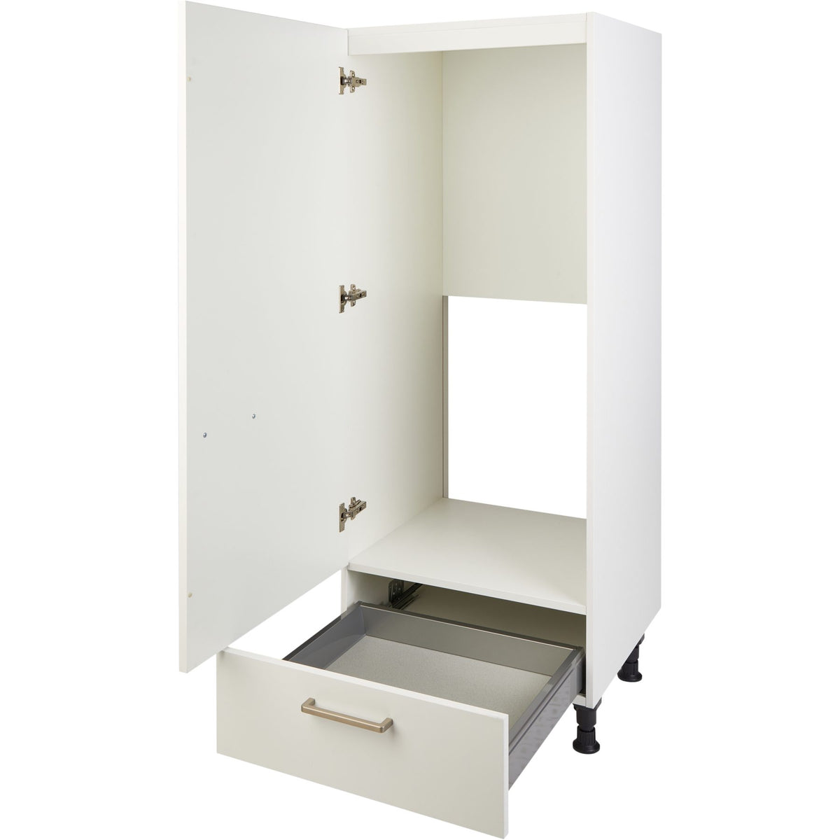 nobilia elements Highboard für Külschrank G123S 60cm 24778 Alpinweiß Geräte Umbau Kühl Gefrierkombi