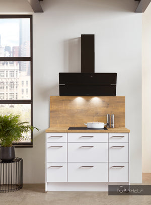 nobilia elements Kochmodul der Küche Hamburg mit kopffreier Abzugshaube