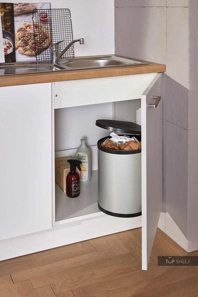 nobilia elements Miniküche Altenburg 210 cm Pantryküche in weiß mit Einbauspüle Edelstahl Spülenschrank