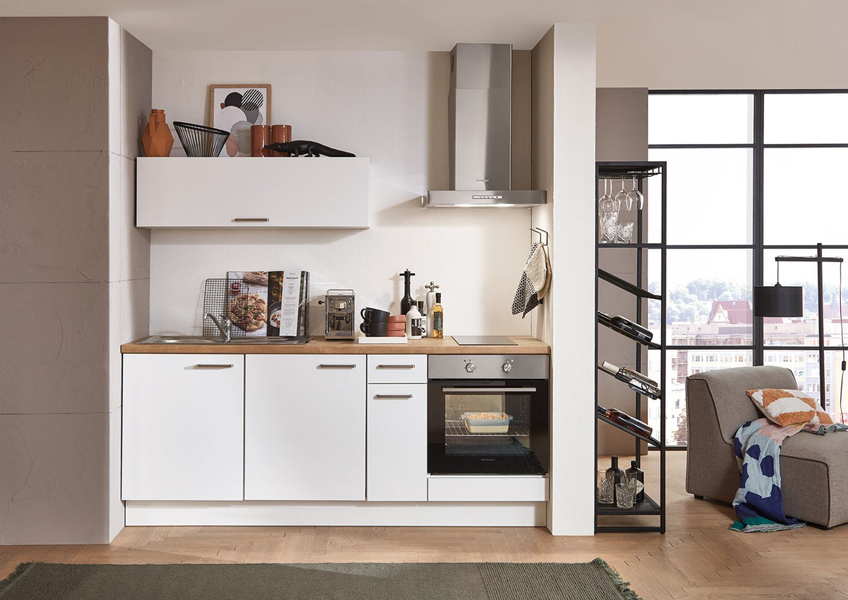 nobilia elements Miniküche Altenburg 210 cm Singleküche in weiß komplett