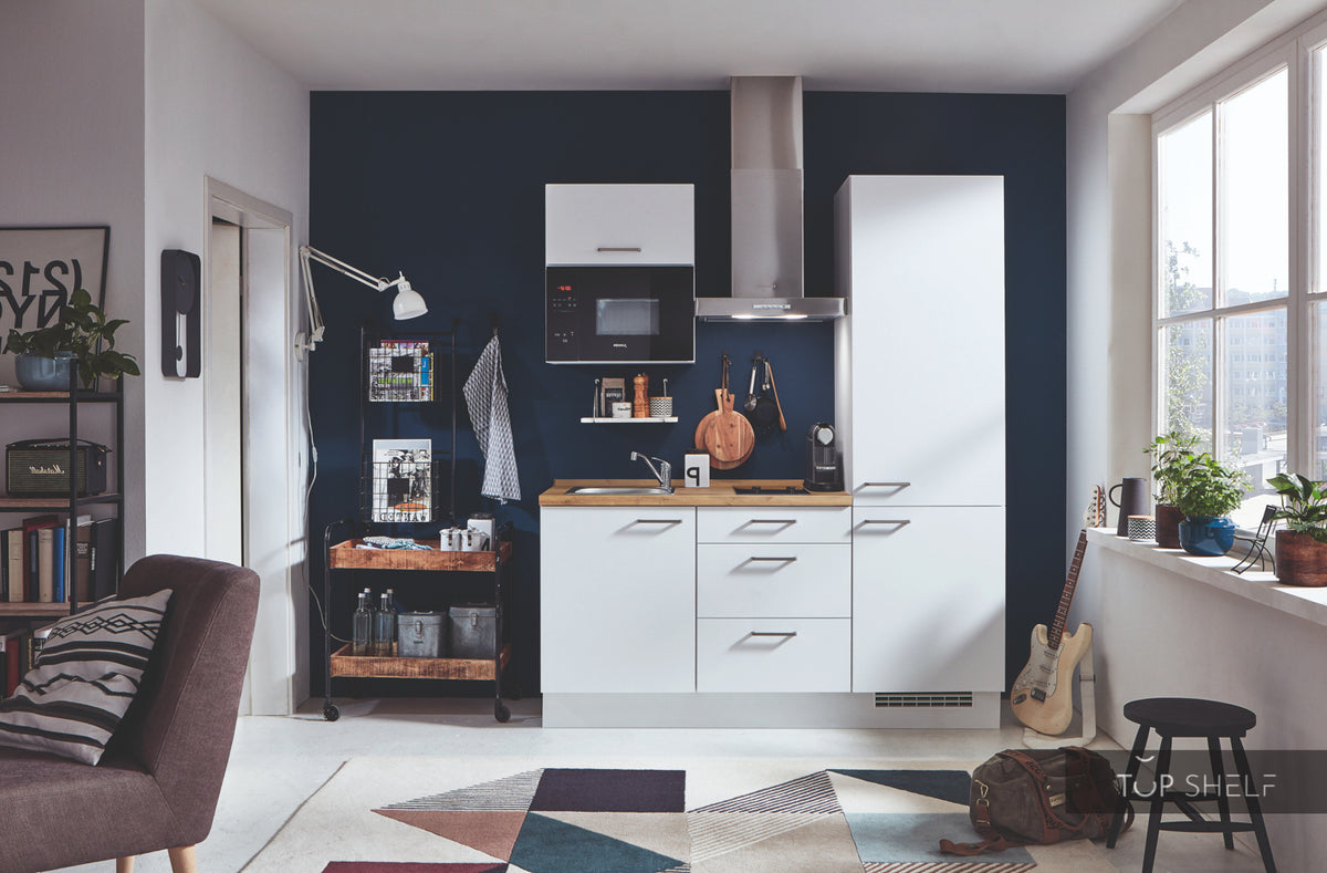 nobilia elements Miniküche Bremerhaven 180 cm breit in Alpinweiß supermatt