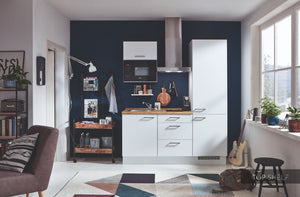 nobilia elements Miniküche Bremerhaven 180 cm breit in Alpinweiß supermatt