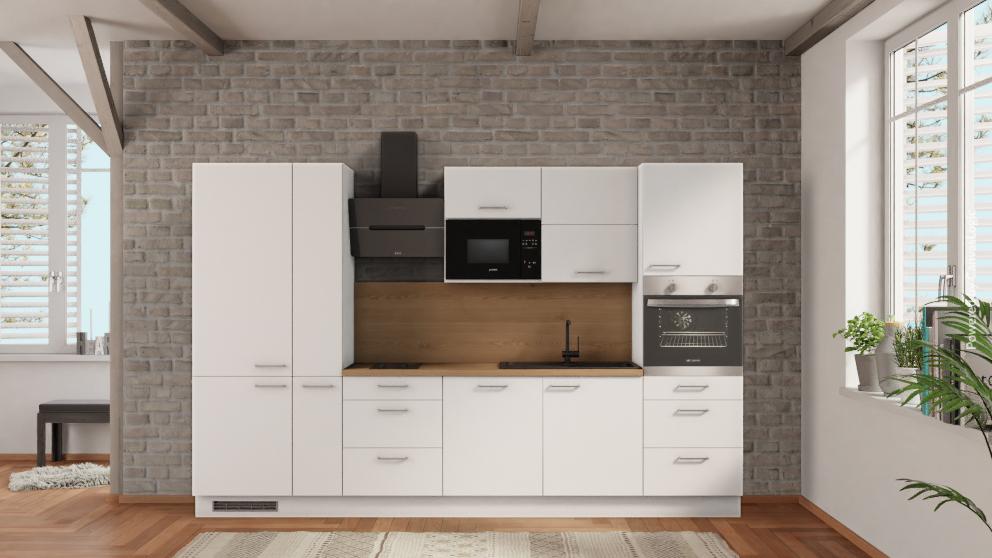 nobilia küche Magdeburg 330 cm Weiß matt günstig ab Werk kaufen Eiche Provence mit Backofen