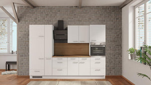 nobilia küche Osnabrück 300 cm Weiß modern Eiche Provence komplette Küche