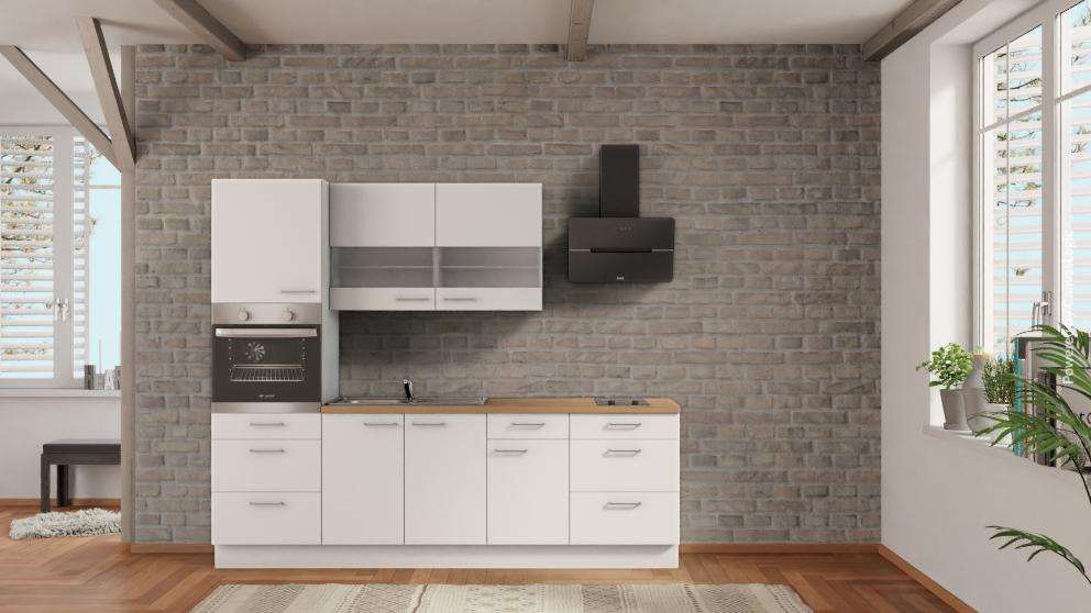 nobilia küche Rostock 255 cm angebot Eiche Provence mit Elektrogeräten