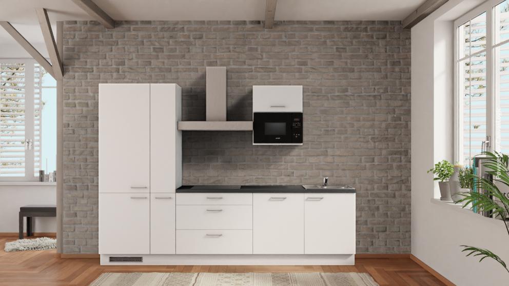 nobilia küchenzeile Rüsselsheim am Main 300 cm Alpinweiß matt Beton Schiefergrau mit e geräten