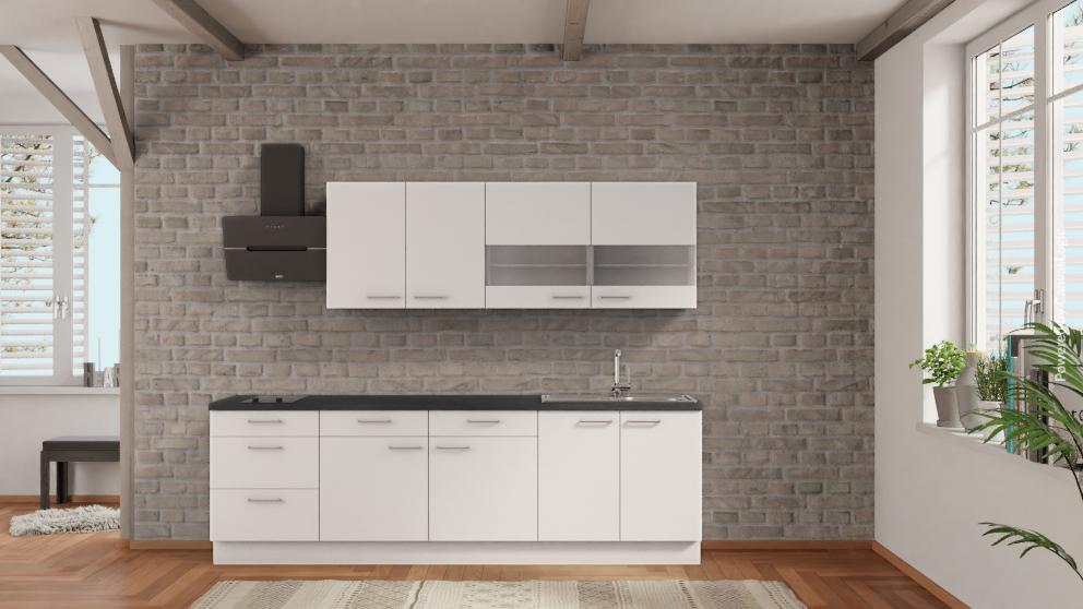 nobilia küche Bad Kreuznach 270 cm weiß modern Beton Schiefergrau mit Geschirspüler nobilia - top-shelf.de