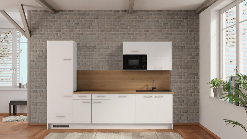 nobilia küchenzeile Wetzlar 300 cm Weiß küchen günstig Eiche Provence mit Backofen