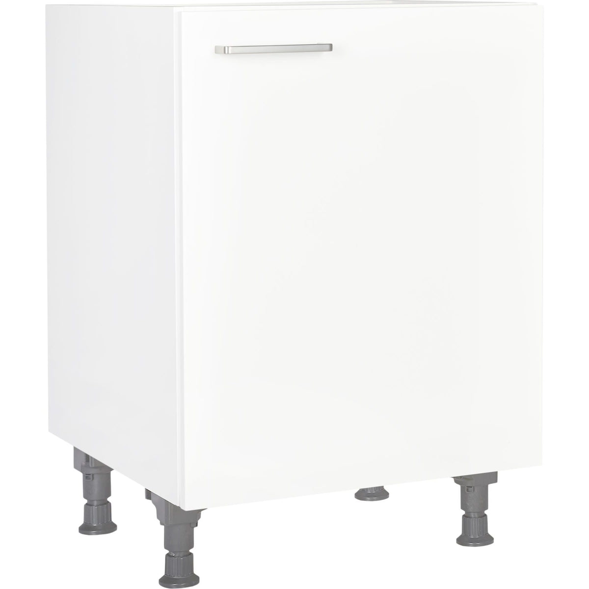nobilia vormontierter Küchen-Unterschrank UD60, 1 Tür, 1 Einlegeboden, 60cm, Alpinweiß, rechts