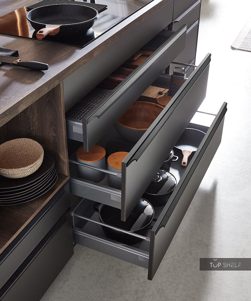 nobilia Küche Küchenzeile Artis 937 Glasoptik Titano matt 300+240 cm konfigurierbar mit E-Geräten Schubladen