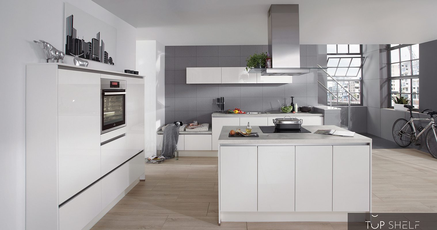 nobilia Küche Küchenzeile Focus 470 Lack Alpinweiß ultra-hochglanz 180+200+360cm konfigurierbar mit E-Geräten (1)-