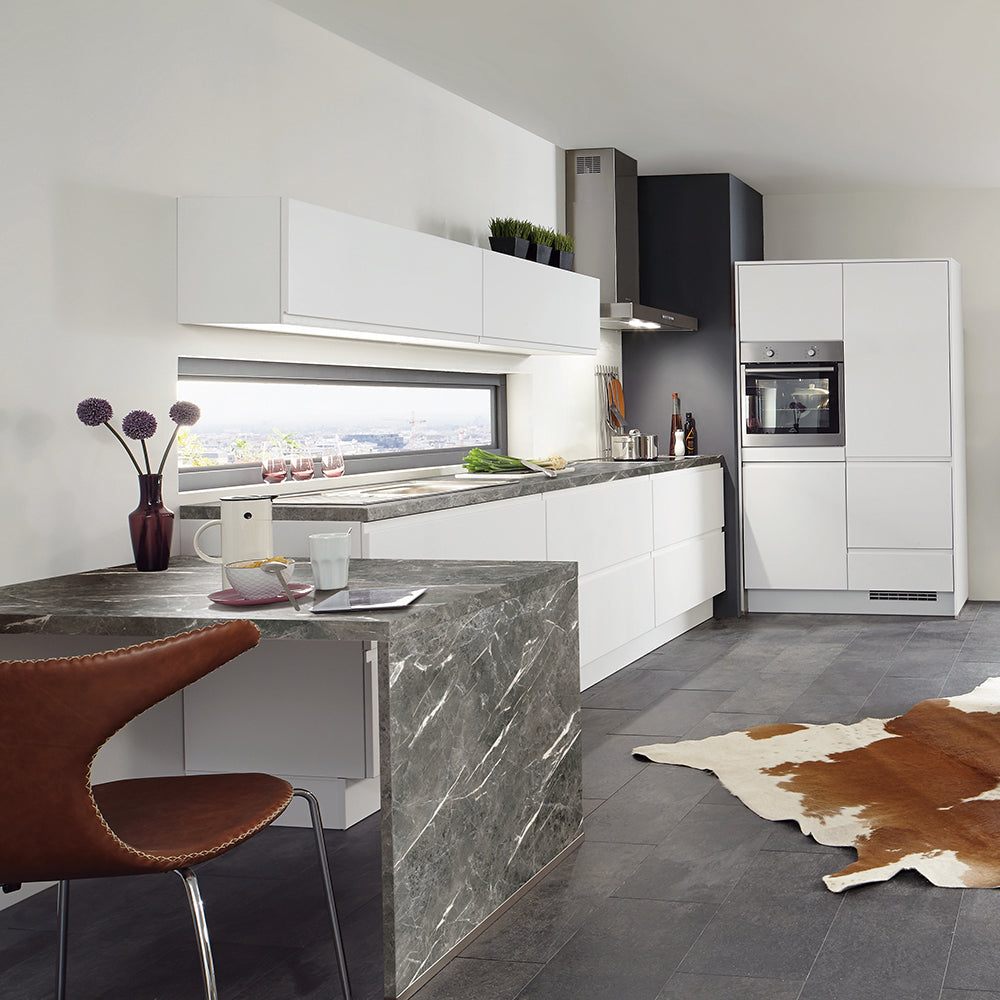 nobilia Küche Küchenzeile Inline 551 Lack Alpinweiß matt 480+120cm konfigurierbar mit E-Geräten (1)