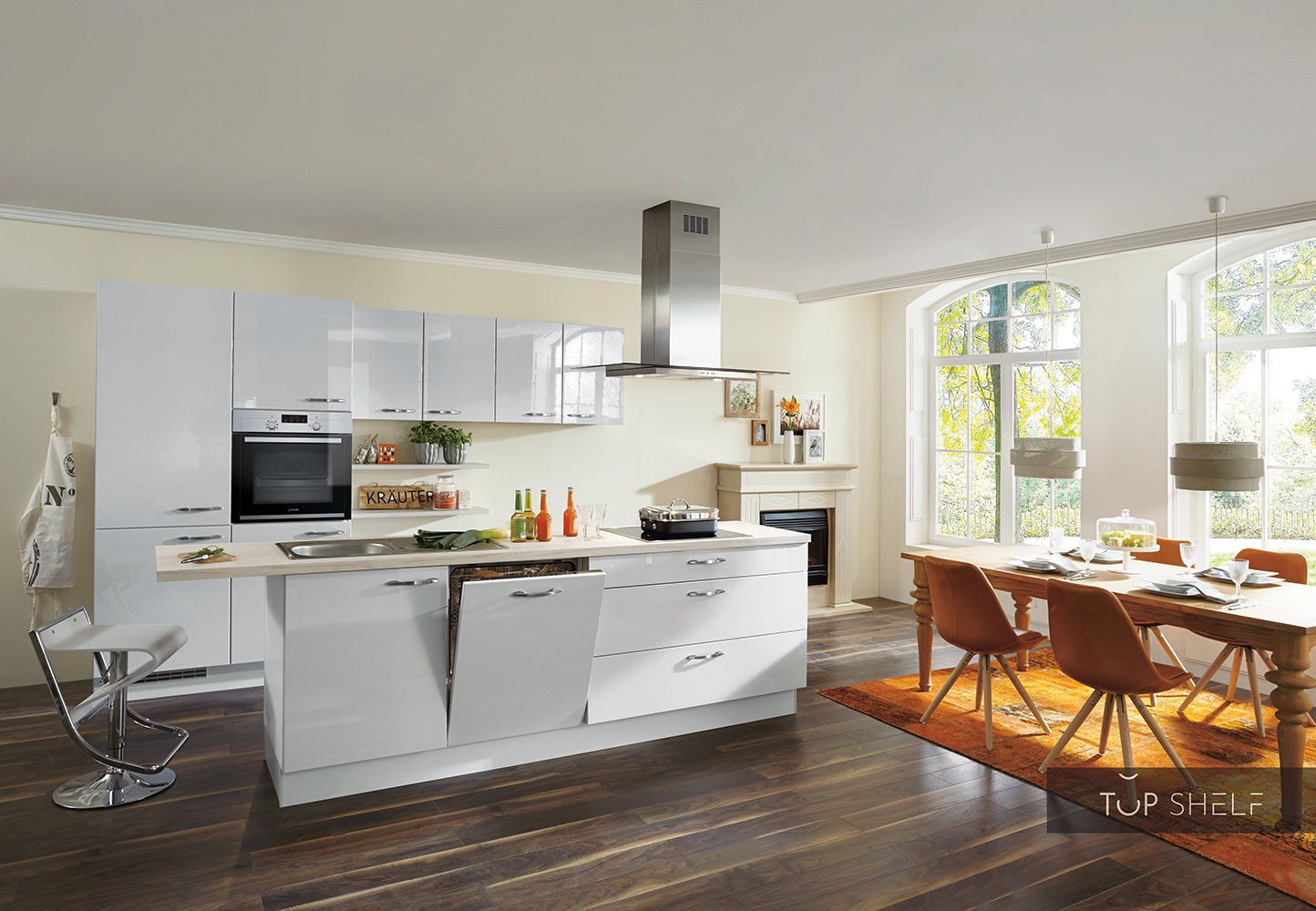 nobilia Küche Küchenzeile Lux 819 Lack Seidengrau Hochglanz 300+280 cm konfigurierbar mit E-Geräten