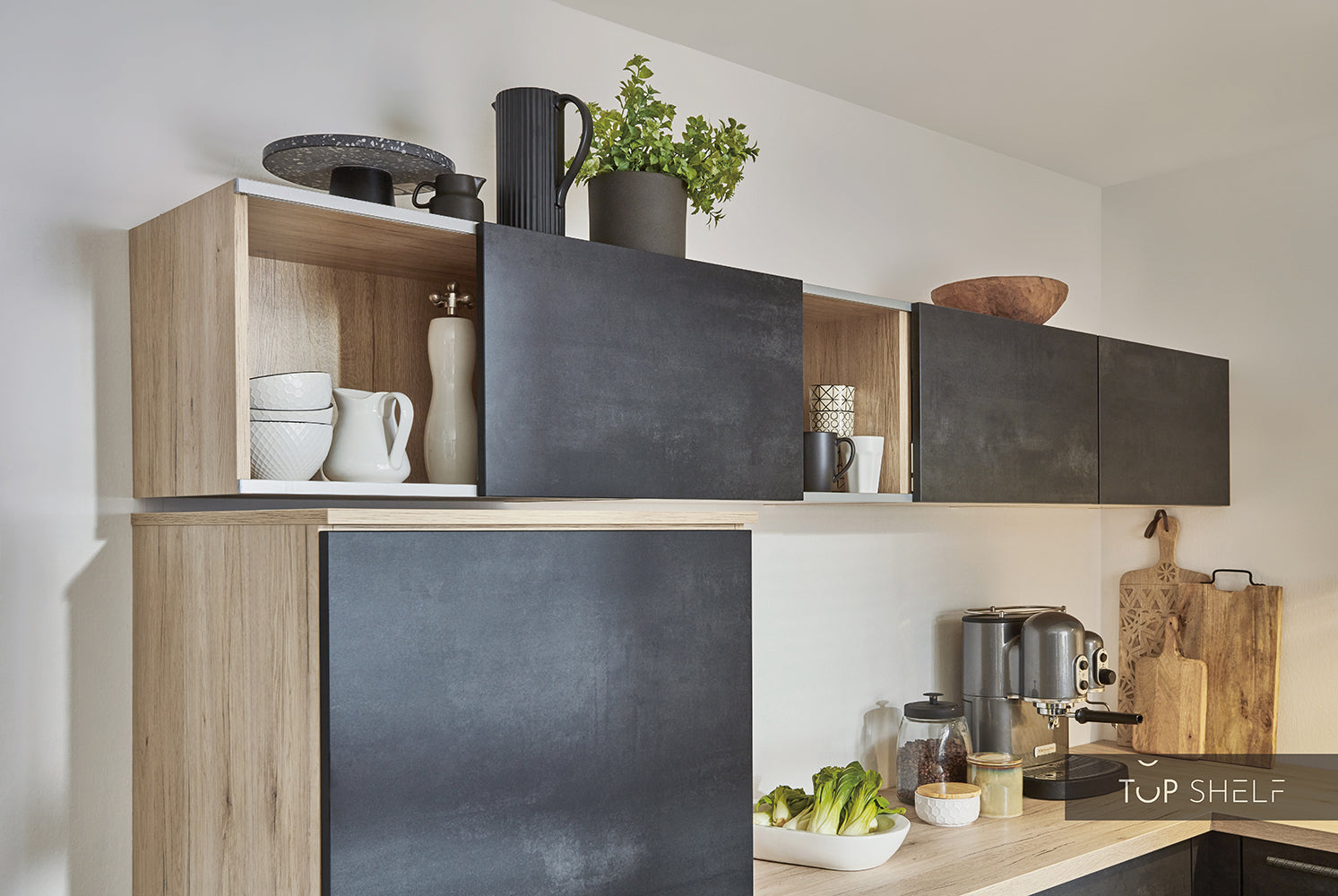 nobilia U-Küche Speed 288 Schwarzbeton 245x255x245cm  Küche konfigurierbar