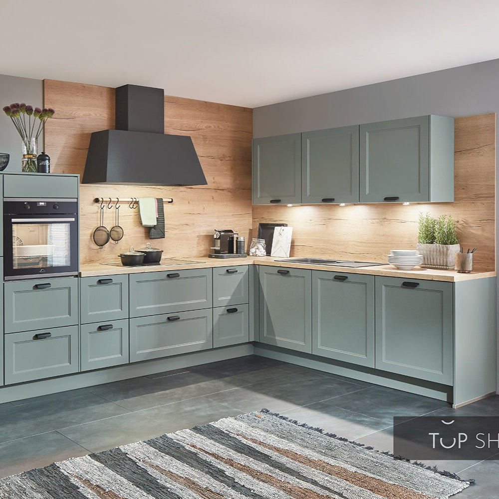 nobilia Winkelküche Eckküche Cascada 776 Lacklaminat Schilf 390x250 cm