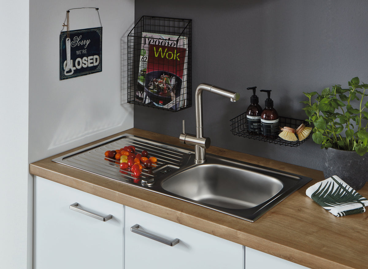 nobilia Küche Herne 225 cm Modern Beton Schiefergrau mit backofen &amp; Geschirspüler nobilia - top-shelf.de