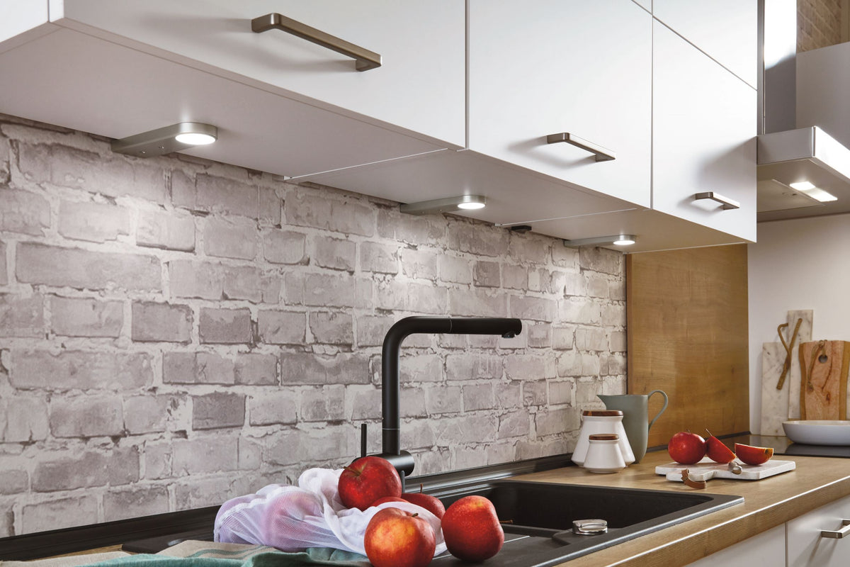 nobilia Teeküche Iserlohn 165 cm Weiß matt Eiche Provence mit Elektrogeräten nobilia - top-shelf.de