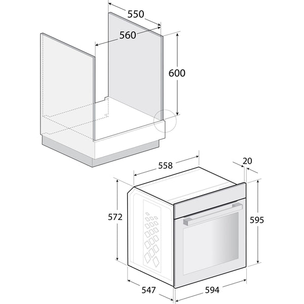 Four encastrable Beko BBUE110N0X appareil combiné d'hydrolyse 66 litre 