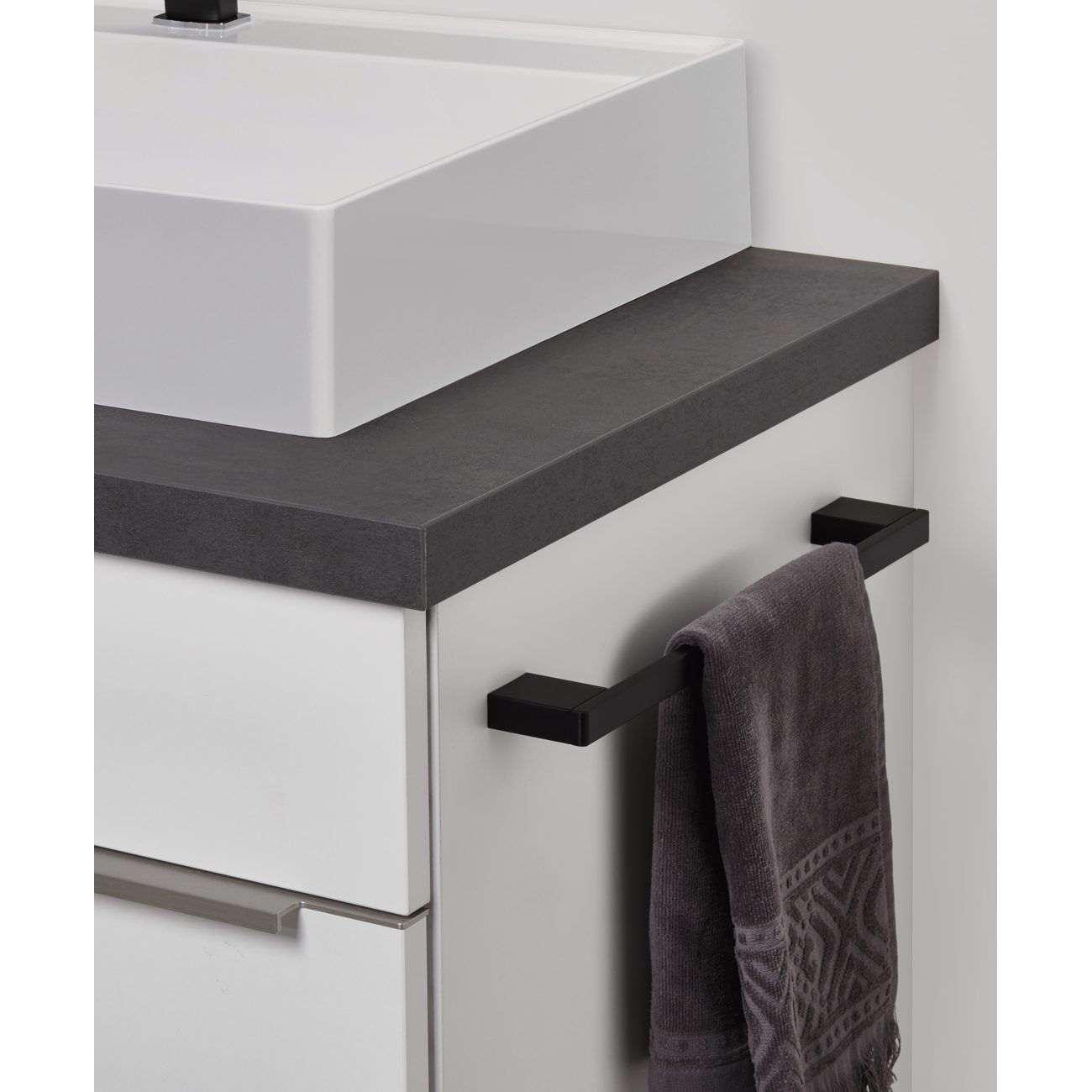 nobilia elements porte-serviettes noir 5cm x 34cm barre à serviettes de salle de bain pour lavabo