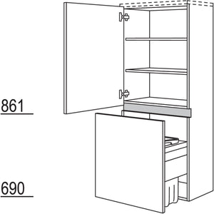 Nobilia Badezimmer-Midischrank Laundry-Carrier NBMWK60 67759