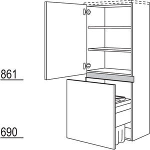 Nobilia Badezimmer-Midischrank Laundry-Carrier NBMWK60 67760