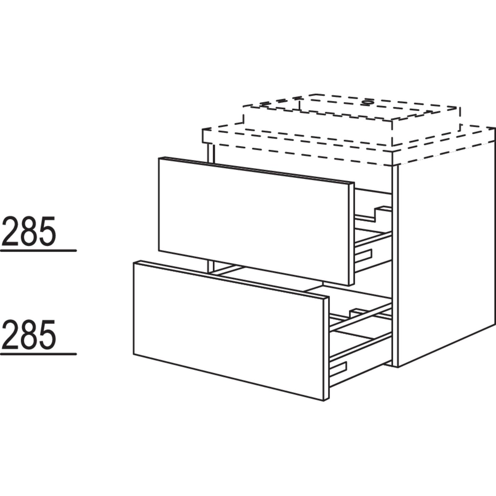 Nobilia Badezimmer-Waschtischschrank BWASA90-58 2837
