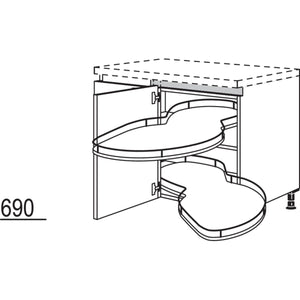 Nobilia Eckschrank mit Schwenkauszug NUE90-45 51087