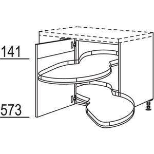 Nobilia Eckschrank mit Schwenkauszug UESAV90-45 26190