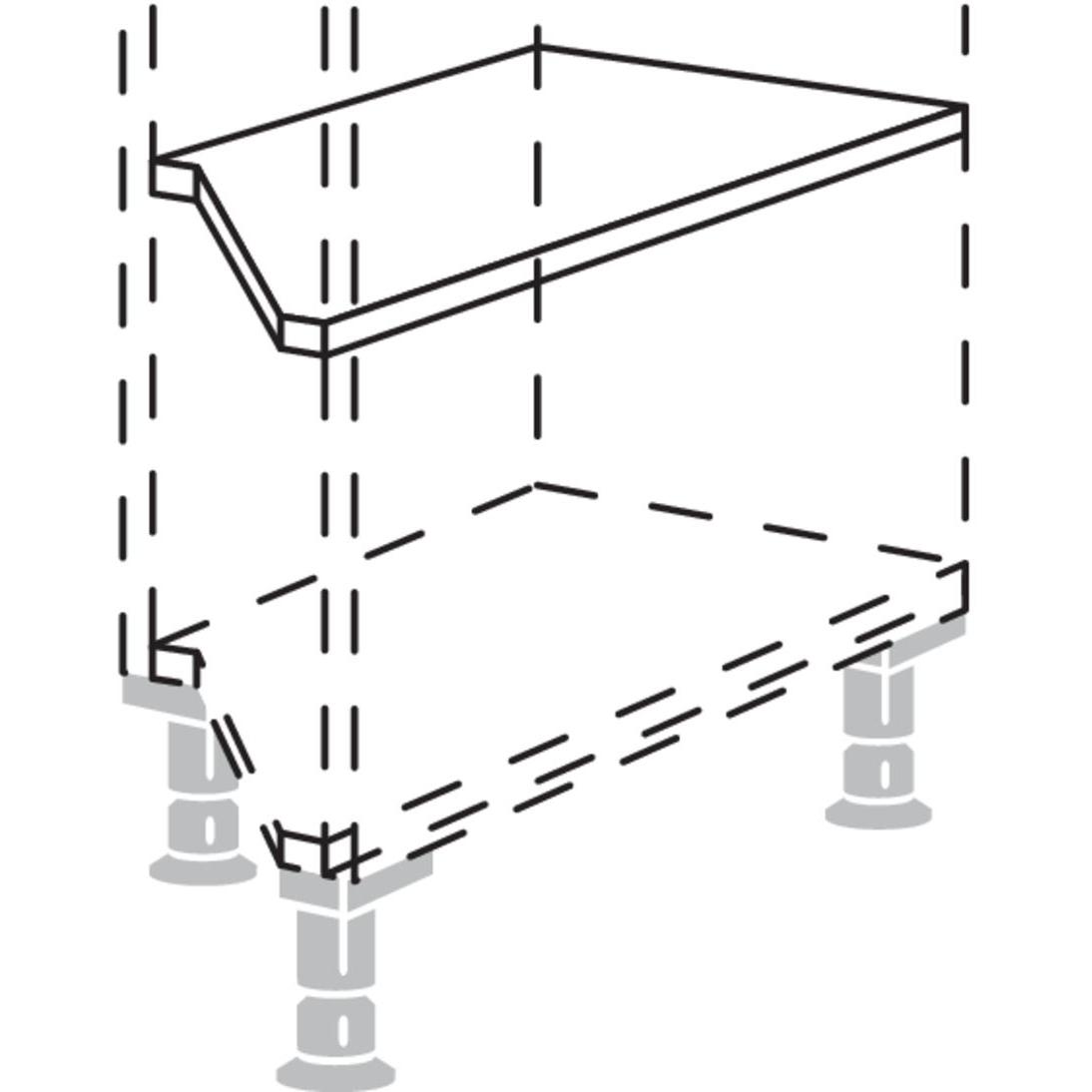 Nobilia Einlegeboden für diagonal Z- förmig abgeschrägte Unter- und Hochschränke EBZR 7249