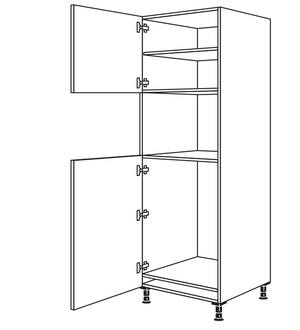 Nobilia Geräte-Hochschrank Kühlschrank Kompakt-Backofen 2 Türen Nischenhöhe 45 & 88 cm