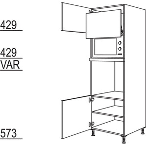 Nobilia Geräte-Umbau Backofen und Mikrowelle mit Lifttür GLO-2 35510