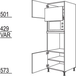 Nobilia Geräte-Umbau Backofen und Mikrowelle mit Lifttür GLO-3 43510