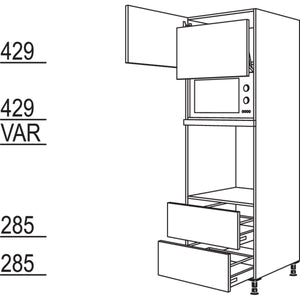 Nobilia Geräte-Umbau Backofen und Mikrowelle mit Lifttür GLO2A-2 35511