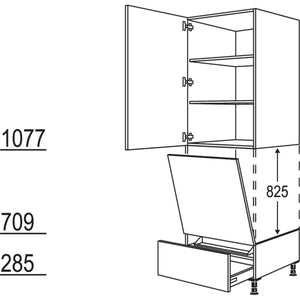 Nobilia Geräte-Umbau Geschirrspüler geeignet für Nischenhöhe- 825 mm - Gerätehöhe 805 - 820 mm GGSP45-2 35614