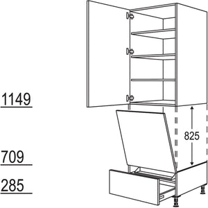 Nobilia Geräte-Umbau Geschirrspüler geeignet für Nischenhöhe- 825 mm - Gerätehöhe 805 - 820 mm GGSP45-3 42614