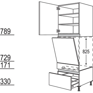 Nobilia Geräte-Umbau Geschirrspüler geeignet für Nischenhöhe- 825 mm - Gerätehöhe 805 - 820 mm NGGSP60-2 35676