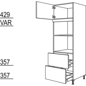 Nobilia Geräte-Umbau für Mikrowelle und Dampfgarer - Kompaktgerät GDMDK2A-2 35518